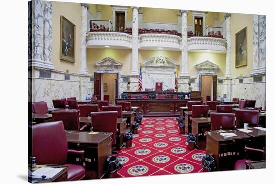 The historic House Chamber of Maryland State House and State Capitol, Annapolis, Maryland-null-Stretched Canvas