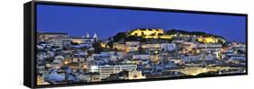 The Historical Centre and the Sao Jorge Castle at Dusk, Lisbon, Portugal-Mauricio Abreu-Framed Stretched Canvas