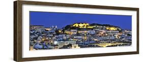 The Historical Centre and the Sao Jorge Castle at Dusk, Lisbon, Portugal-Mauricio Abreu-Framed Photographic Print
