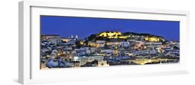 The Historical Centre and the Sao Jorge Castle at Dusk, Lisbon, Portugal-Mauricio Abreu-Framed Photographic Print