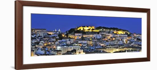 The Historical Centre and the Sao Jorge Castle at Dusk, Lisbon, Portugal-Mauricio Abreu-Framed Photographic Print