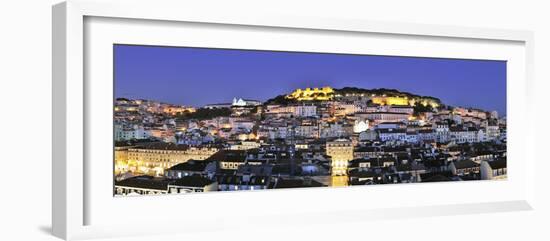 The Historical Centre and the Sao Jorge Castle at Dusk, Lisbon, Portugal-Mauricio Abreu-Framed Photographic Print