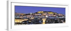 The Historical Centre and the Sao Jorge Castle at Dusk, Lisbon, Portugal-Mauricio Abreu-Framed Photographic Print