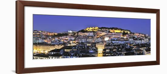 The Historical Centre and the Sao Jorge Castle at Dusk, Lisbon, Portugal-Mauricio Abreu-Framed Photographic Print