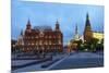 The Historical Museum on Red Square and the Kremlin at Night, Moscow, Russia, Europe-Martin Child-Mounted Photographic Print