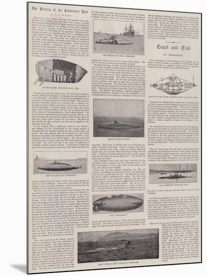 The History of the Submarine Boat-null-Mounted Giclee Print