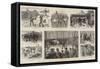 The Holiday Season, Arrival of a Circus in a Country Town-William Ralston-Framed Stretched Canvas