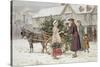 The Holly Cart-George Goodwin Kilburne-Stretched Canvas