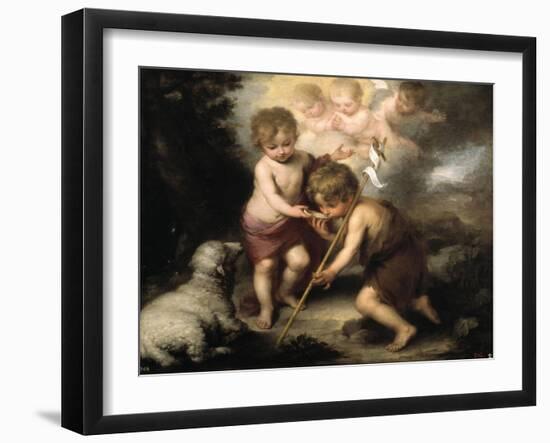 The Holy Children with a Shell, 1670-1675-Bartolomé Esteban Murillo-Framed Giclee Print