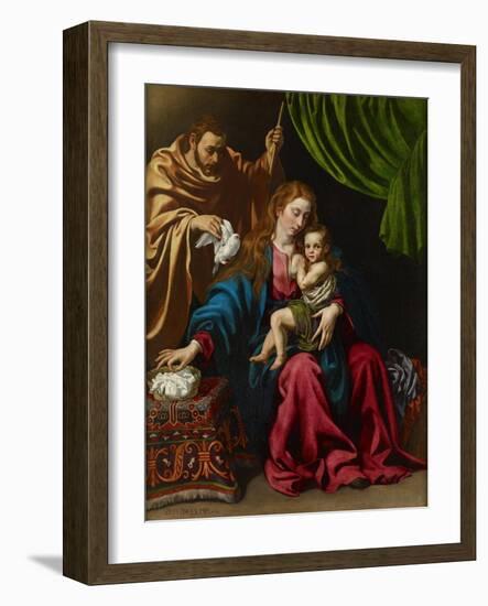 The Holy Family, 1613-Luis Tristan de Escamilla-Framed Giclee Print