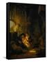 The Holy Family, Also Known as the Household of the Carpenter, 1640-Rembrandt van Rijn-Framed Stretched Canvas