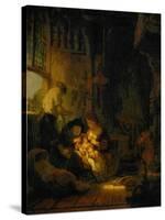 The Holy Family, Also Known as the Household of the Carpenter, 1640-Rembrandt van Rijn-Stretched Canvas
