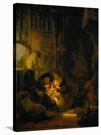 The Holy Family, Also Known as the Household of the Carpenter, 1640-Rembrandt van Rijn-Stretched Canvas