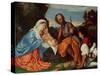 The Holy Family and a Shepherd, circa 1510-Titian (Tiziano Vecelli)-Stretched Canvas