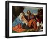 The Holy Family and a Shepherd, circa 1510-Titian (Tiziano Vecelli)-Framed Giclee Print