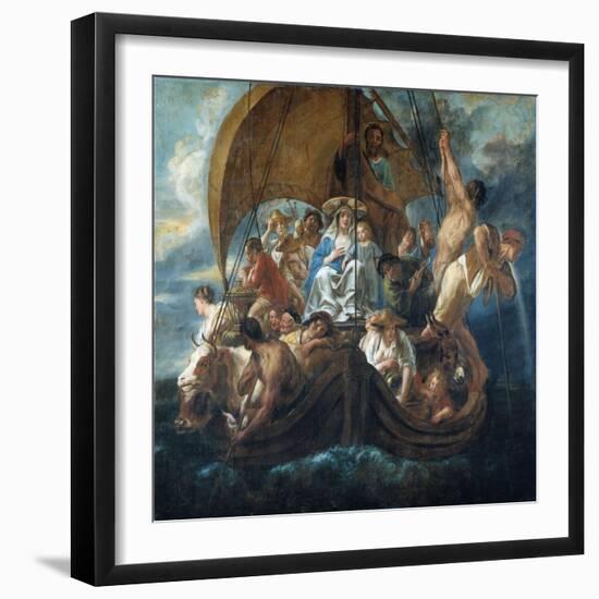 The Holy Family and others flee into Egypt, 1652-Jacob Jordaens-Framed Giclee Print