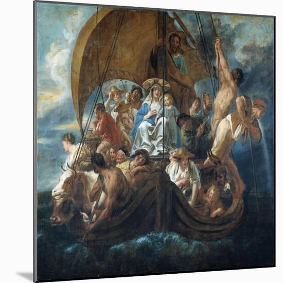 The Holy Family and others flee into Egypt, 1652-Jacob Jordaens-Mounted Giclee Print