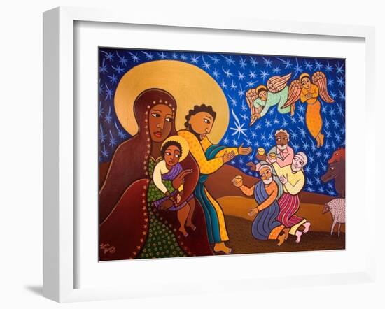 The Holy Family at Nativity, 2007-Laura James-Framed Giclee Print