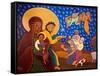 The Holy Family at Nativity, 2007-Laura James-Framed Stretched Canvas