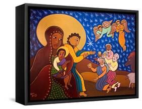 The Holy Family at Nativity, 2007-Laura James-Framed Stretched Canvas