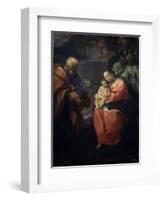 The Holy Family Beneath a Palm Tree, (Rest on the Flight into Egyp), Late 16th Century-Lodovico Carracci-Framed Giclee Print