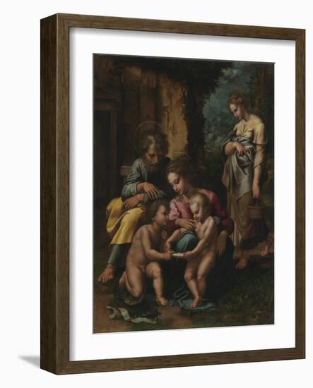 The Holy Family, c.1520-23-Giulio Romano-Framed Giclee Print