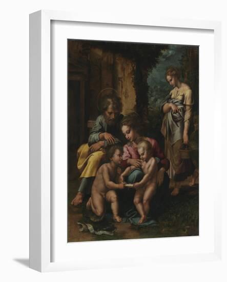 The Holy Family, c.1520-23-Giulio Romano-Framed Giclee Print