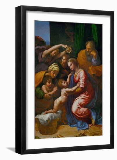 The Holy Family, Called La Grande Sainte Famille De Francois I, 1518-Raphael-Framed Giclee Print