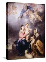 The Holy Family, Called the Virgin of Seville, 1670-Bartolome Esteban Murillo-Stretched Canvas