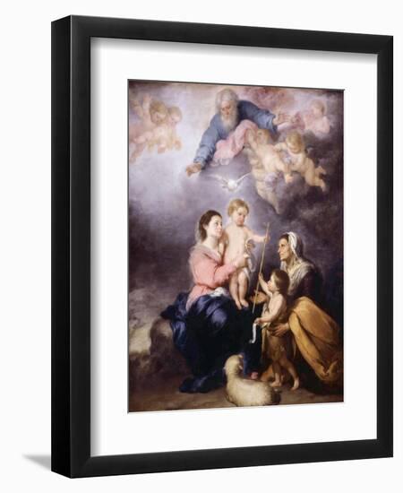 The Holy Family, Called the Virgin of Seville, 1670-Bartolome Esteban Murillo-Framed Giclee Print