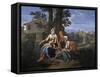 The Holy Family in a Landscape, 17th century-Nicolas Poussin-Framed Stretched Canvas