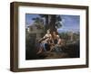 The Holy Family in a Landscape, 17th century-Nicolas Poussin-Framed Giclee Print