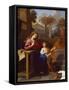 The Holy Family in Egypt with the Infant Christ Reading a Hebrew Script-Charles Le Brun-Framed Stretched Canvas