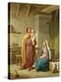 The Holy Family in St Joseph's Workshop-Pietro Pezzati-Stretched Canvas