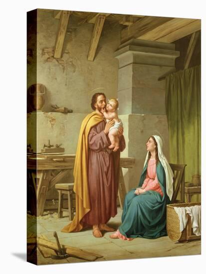 The Holy Family in St Joseph's Workshop-Pietro Pezzati-Stretched Canvas