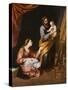 The Holy Family in the Carpenter's Shop (Oil on Canvas)-Bartolome Esteban Murillo-Stretched Canvas