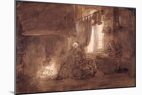 The Holy Family in the Carpenter's Shop-Rembrandt van Rijn-Mounted Giclee Print
