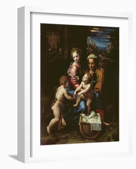 The Holy Family (La Perla) circa 1518-Raphael-Framed Giclee Print