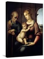 The Holy Family (Madonna with Beardless Josep), C1505-C1506-Raphael-Stretched Canvas