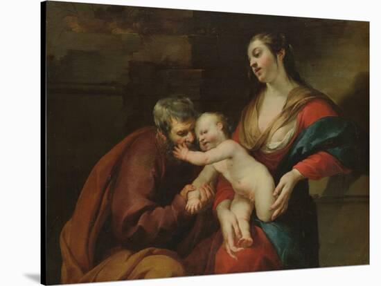 The Holy Family (Oil on Canvas)-Jacques Blanchard-Stretched Canvas