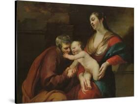 The Holy Family (Oil on Canvas)-Jacques Blanchard-Stretched Canvas