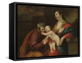 The Holy Family (Oil on Canvas)-Jacques Blanchard-Framed Stretched Canvas