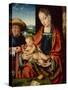 The Holy Family oil on wood-Joos van Cleve-Stretched Canvas