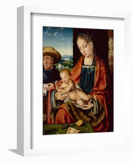 The Holy Family oil on wood-Joos van Cleve-Framed Giclee Print