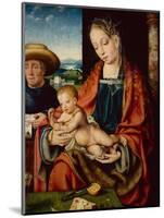 The Holy Family oil on wood-Joos van Cleve-Mounted Giclee Print