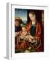 The Holy Family oil on wood-Joos van Cleve-Framed Giclee Print