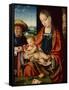 The Holy Family oil on wood-Joos van Cleve-Framed Stretched Canvas