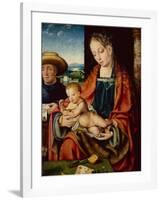 The Holy Family oil on wood-Joos van Cleve-Framed Giclee Print