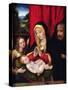 The Holy Family (Oil on Wood)-Andrea Solario-Stretched Canvas