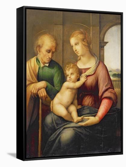 The Holy Family, or Madonna with the Beardless Joseph, C.1506-Raphael-Framed Stretched Canvas